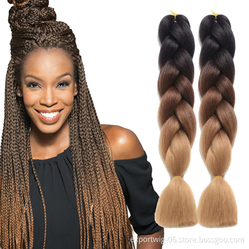 jumbo hair braid extension 24inch 100g yaki For African synthetic ombre braiding hair